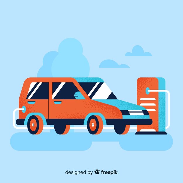 Gratis vector vintage elektrische auto