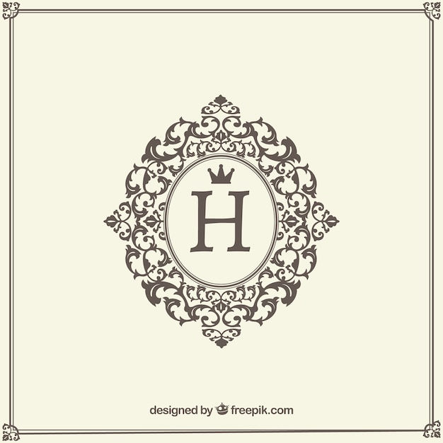 Gratis vector vintage en luxe logo sjabloon