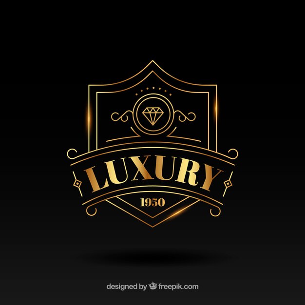 Vintage en luxe logo sjabloon