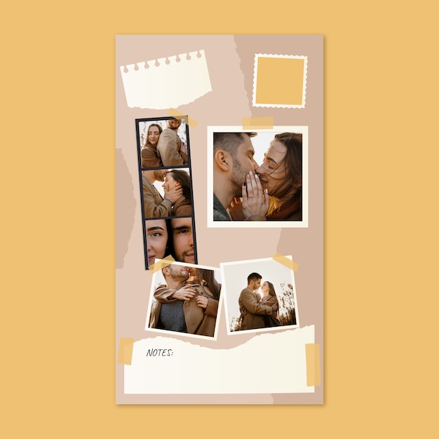 Vintage esthetisch plakboek Instagram-verhaal