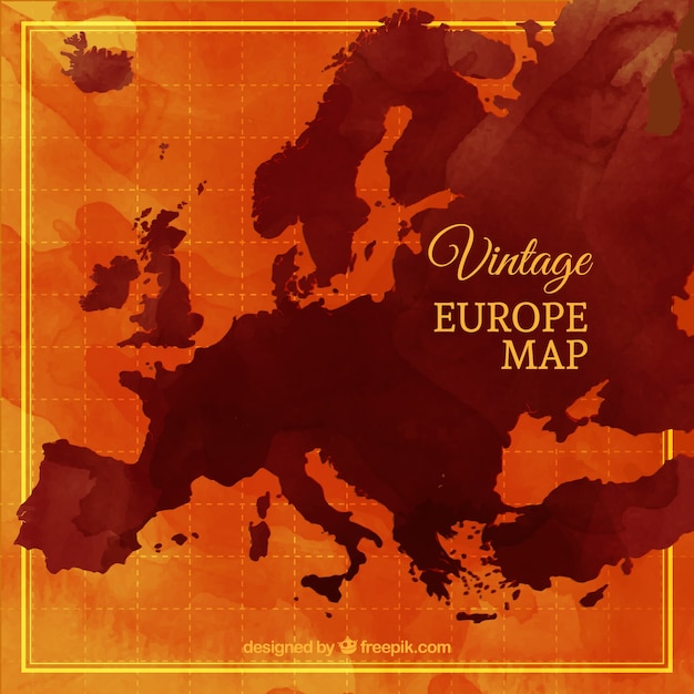 Gratis vector vintage europa kaart