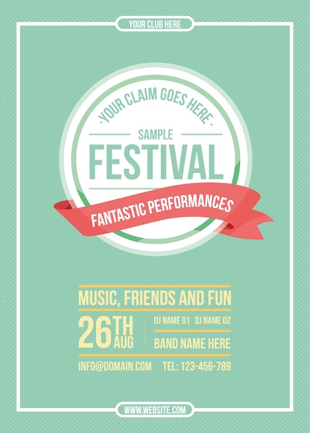 Gratis vector vintage festival poster