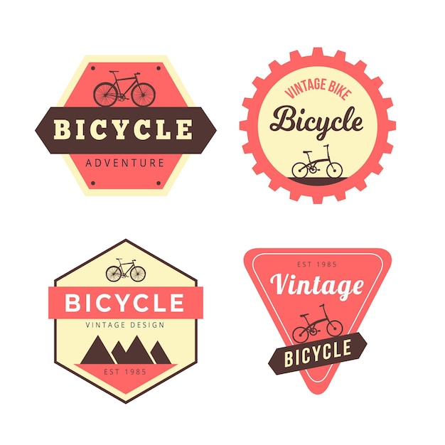 Gratis vector vintage fiets logo collectie