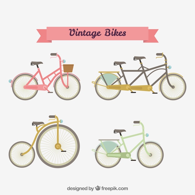 Gratis vector vintage fietsen met lovley stijl