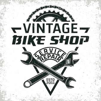 Vintage fietsen reparatie winkel logo