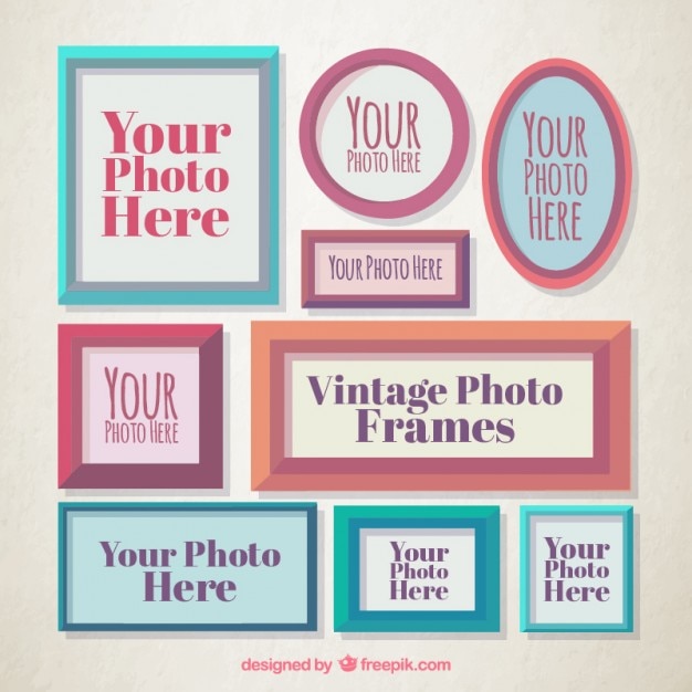 Gratis vector vintage flat frames collection