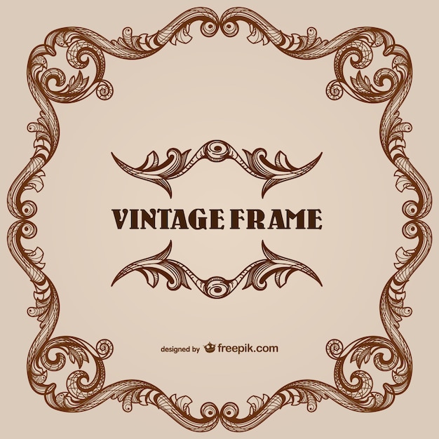 Vintage floral border frames