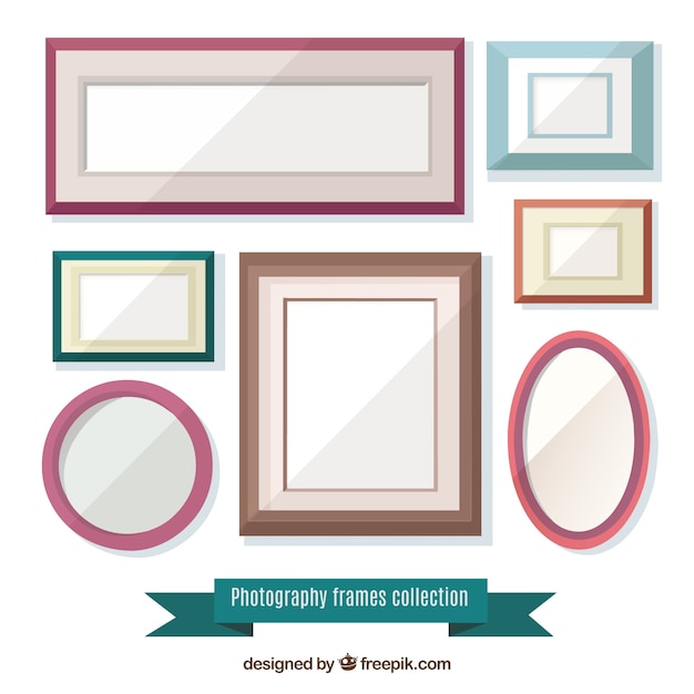 Gratis vector vintage fotografie frames in plat design