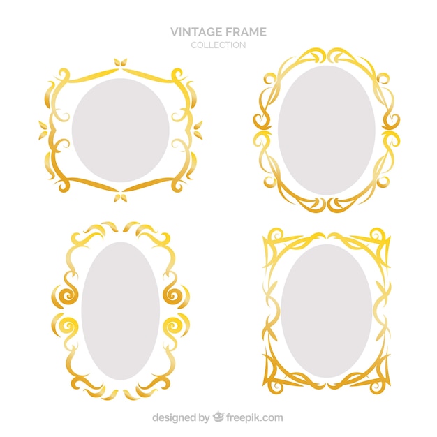 Vintage frame-collectie met verschillende ornamenten