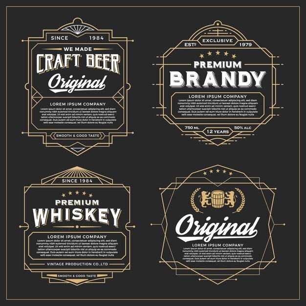 Vintage frame ontwerp voor labels, banners, stickers en ander ontwerp. Geschikt voor whisky, bier en premium product.