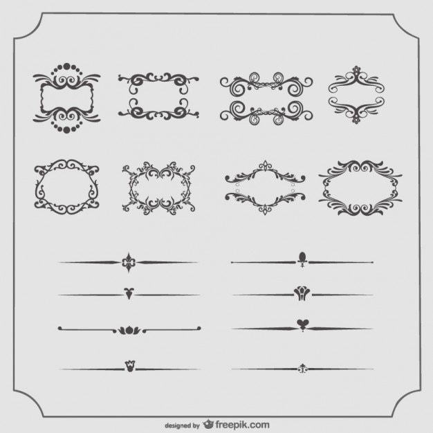 Vintage frames en tekst verdelers vector collectie