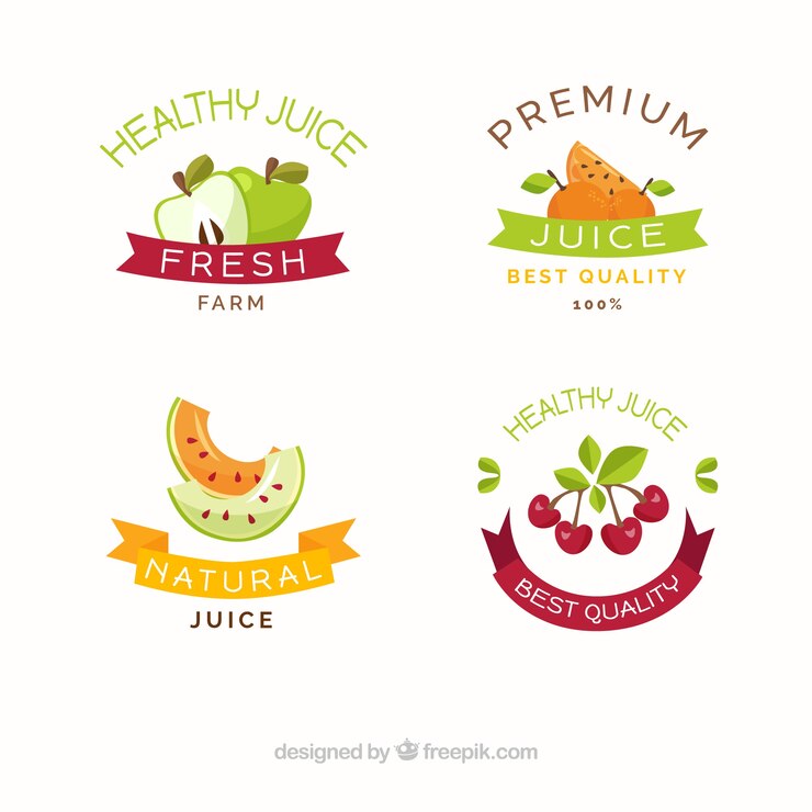 Gratis Vector vintage fruit stickers