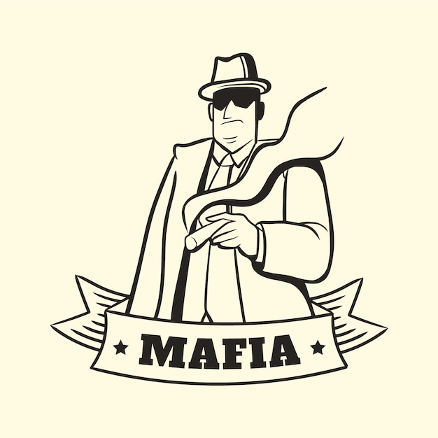 Gratis vector vintage gangster maffia karakter
