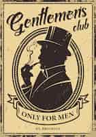 Gratis vector vintage gentlemen's club poster