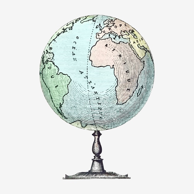 Vintage globe staan illustratie