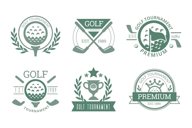 Vintage golf logo collectie