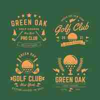 Gratis vector vintage golf logo collectie