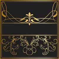 Gratis vector vintage gouden art nouveau badge vector