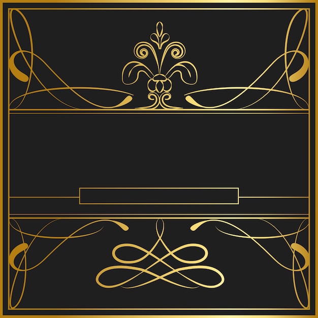 Gratis vector vintage gouden art nouveau badge vector