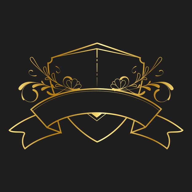 Gratis vector vintage gouden art nouveau badge vector