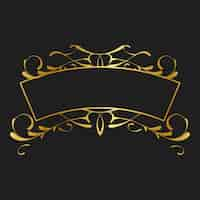 Gratis vector vintage gouden art nouveau badge vector