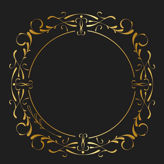 Vintage gouden art nouveau badge vector