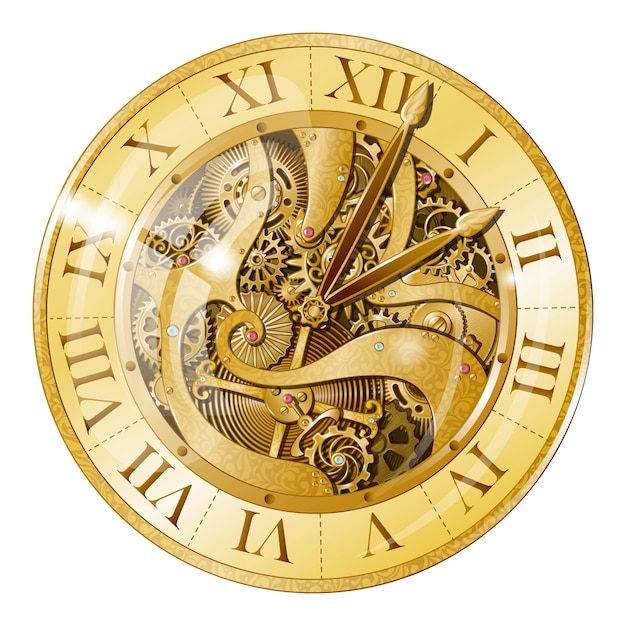 Gratis vector vintage gouden horloge illustratie