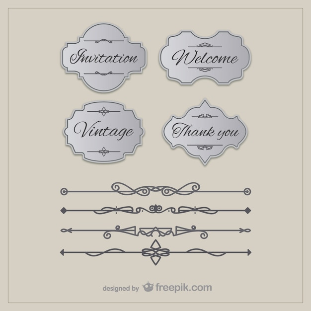 Gratis vector vintage grenzen en labels