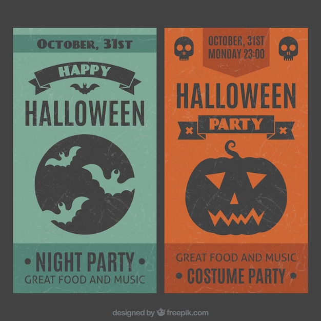 Vintage halloween partij flyers