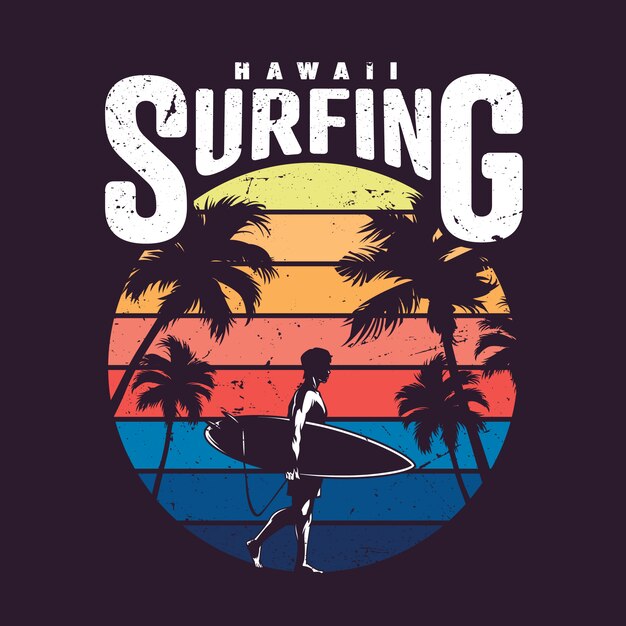 Vintage Hawaii surflabel