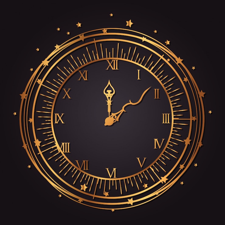 Gratis Vector vintage horloge gouden pictogram