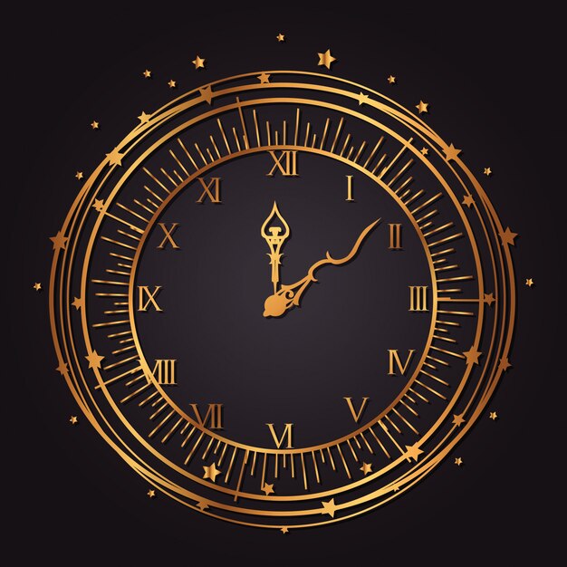 vintage horloge gouden pictogram