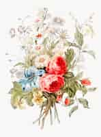 Gratis vector vintage illustratie van boeket bloemen