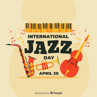 Vintage internationale jazz dag achtergrond