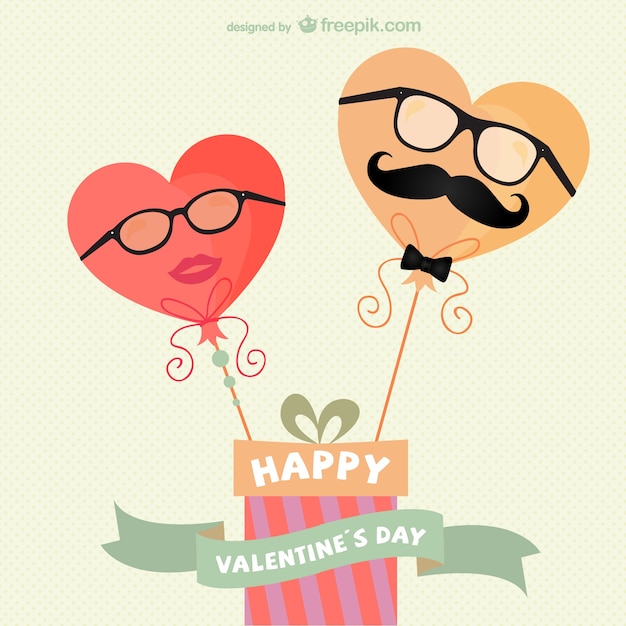 Gratis vector vintage kaart valentijnsdag