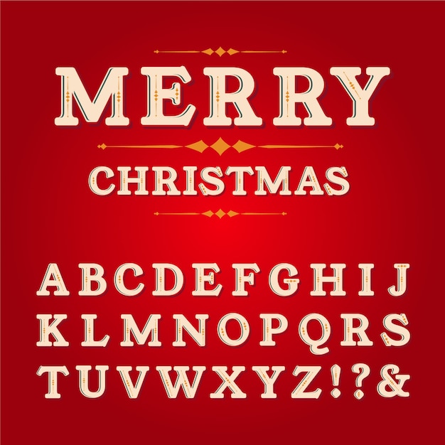 Vintage kerst alfabet pack