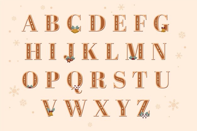 Vintage kerst alfabet