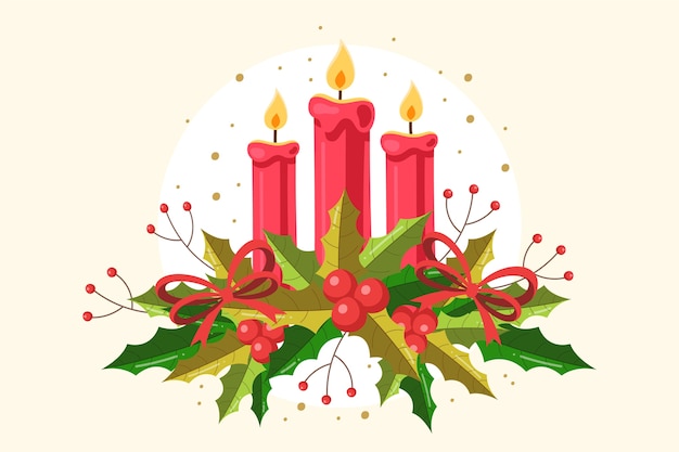 Gratis vector vintage kerst kaars achtergrond