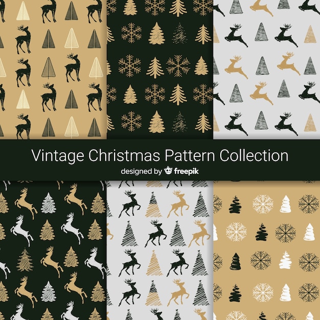 Vintage kerst patroon collectie