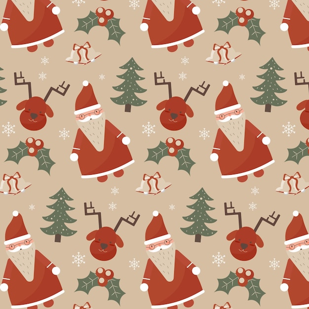 Gratis vector vintage kerst patroon