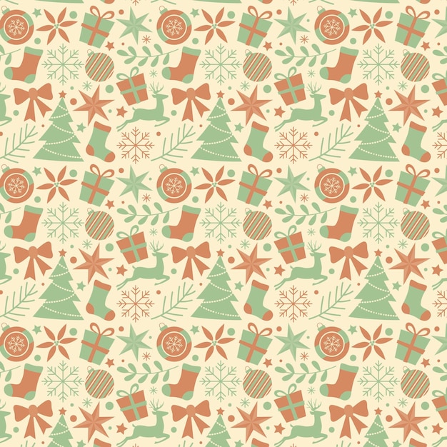 Gratis vector vintage kerst patroon