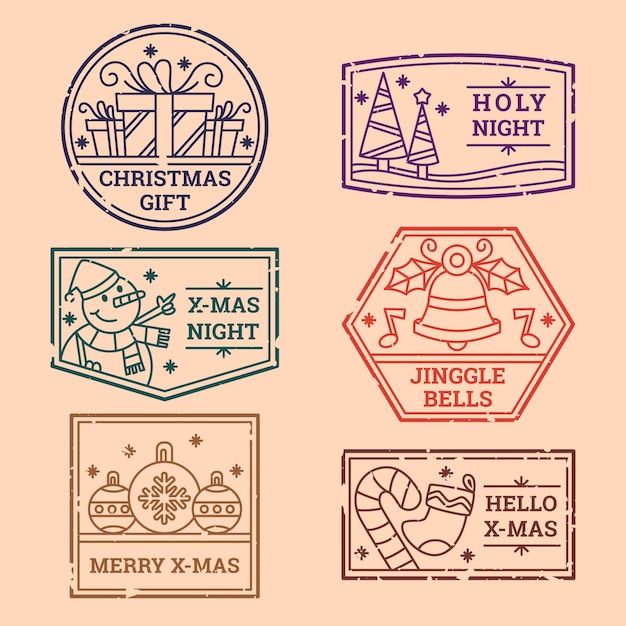 Vintage kerst stempel collectie