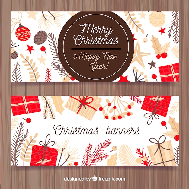 Vintage kerstbanners