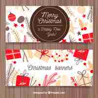 Gratis vector vintage kerstbanners