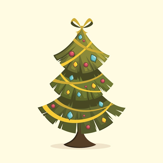 Gratis vector vintage kerstboom