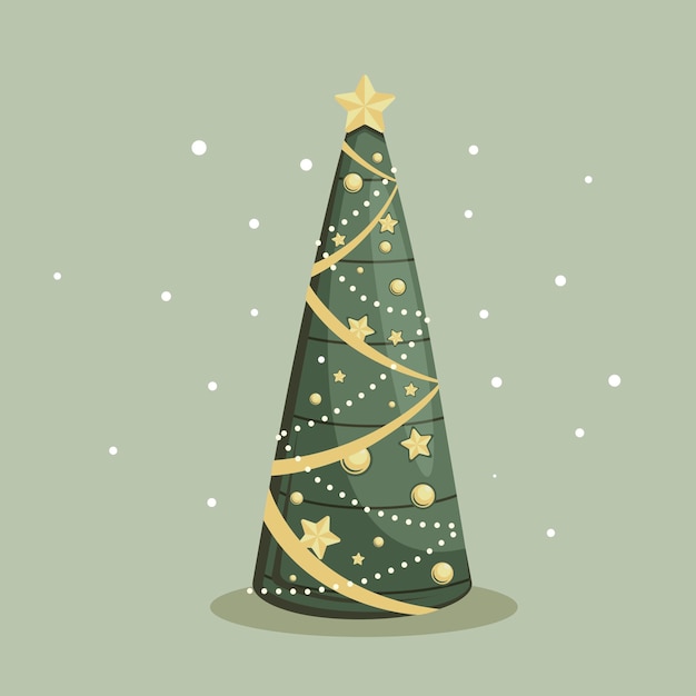 Gratis vector vintage kerstboom