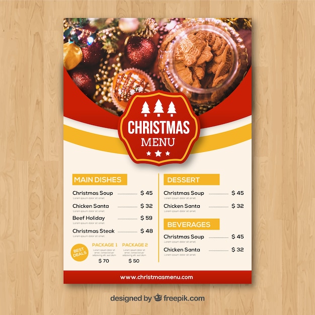 Gratis vector vintage kerstmenu