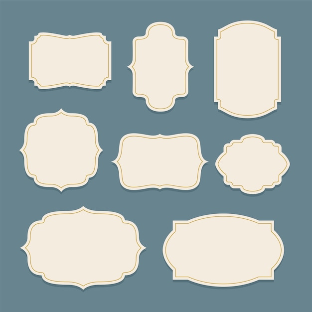 Gratis vector vintage klassieke label stickers frameset