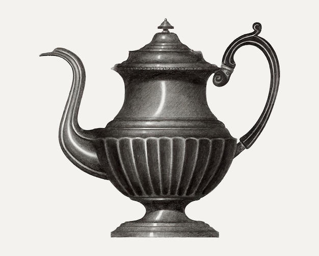 Vintage koffiepot illustratie vector, geremixt van het kunstwerk door eugene barrell