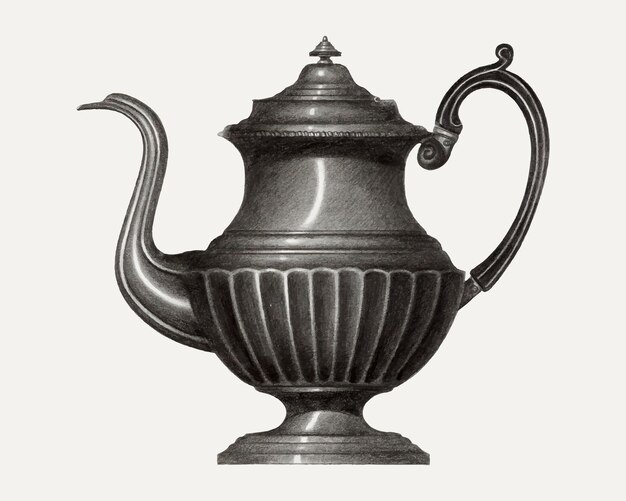 Vintage koffiepot illustratie vector, geremixt van het kunstwerk door Eugene Barrell